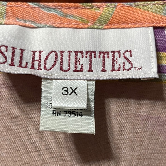 Silhouettes Vintage colorful Geometric Top and Capri Pants Set plus size 3X - Picture 2 of 16